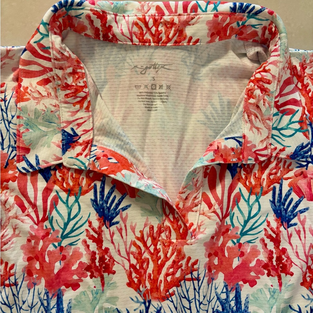 Gottex Coral Print Women's Top - Red, Blue, Green - Picture 2 of 3